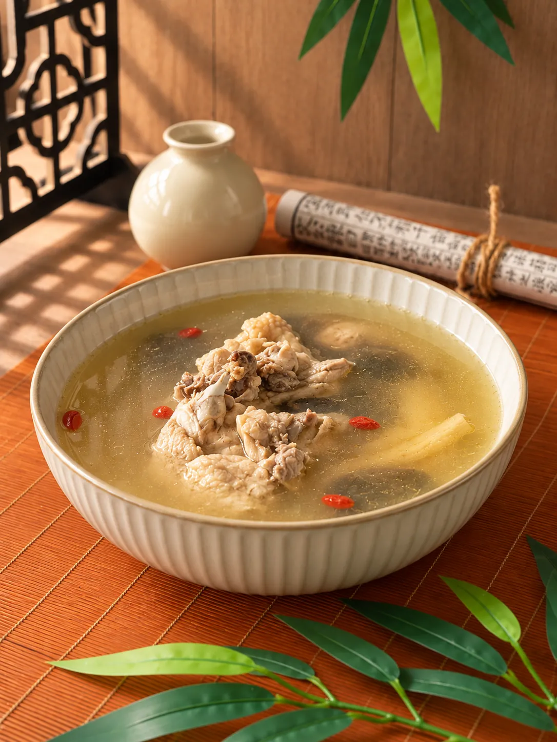 Herbal Chicken Soup with Codonopsis & Goji Berries — CHDS healthy Chinese meal, Melbourne