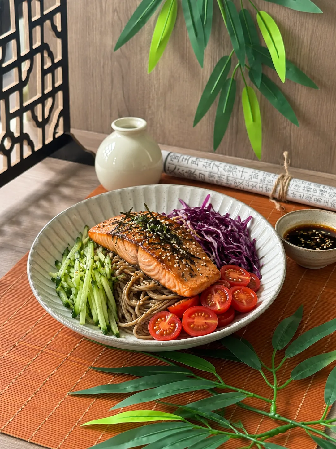 Japanese Style Tasmanian Salmon Soba — CHDS healthy Chinese meal, Melbourne